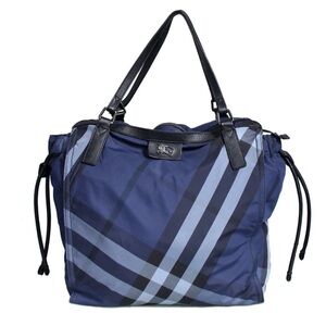 Burberry SM Buckleigh Navy Check Package Tote